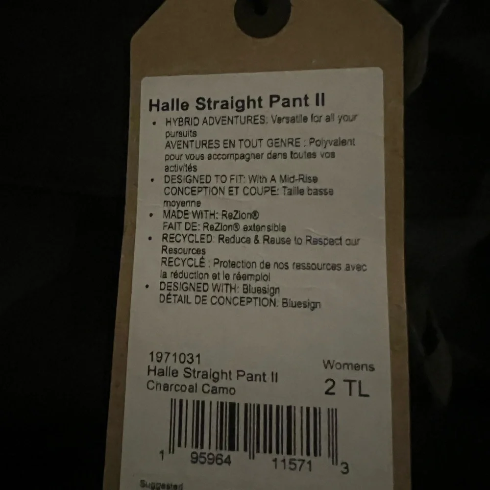 NWT PRANA HALLE STRAIGHT PANT II
CHARCOAL CAMO - Picture 8 of 11